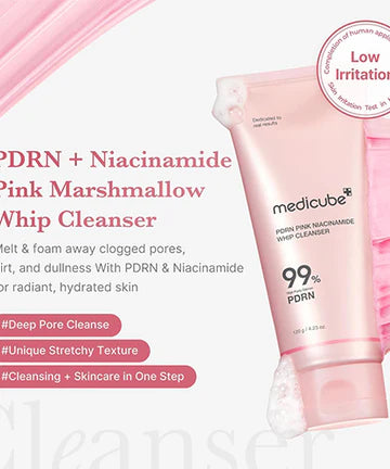 Limpiador en crema con Niacinamida Rosa PDRN 120 g / Medicube